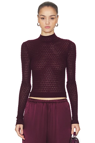 Marlo Fitted Mock Neck Top SABLYN