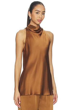 SABLYN Una Cowled Halter Tunic in Brown
