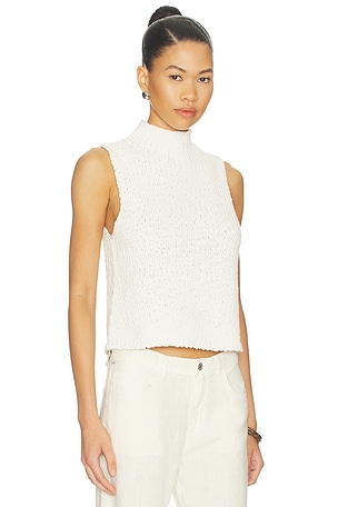 SABLYN Atticus Roll Neck Cropped Tank in White