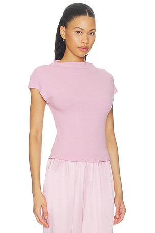 SABLYN Karlie Slit Neck Tee in Pink