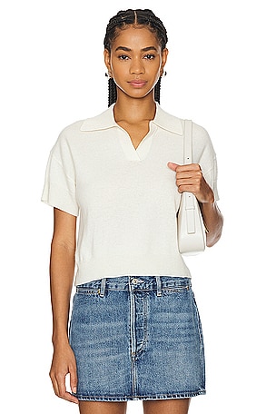 Mirabelle Relaxed Short Sleeve Polo Top SABLYN
