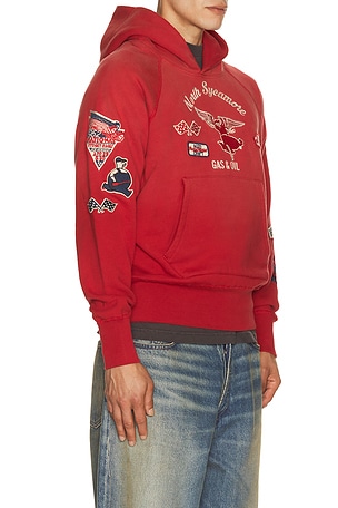 Samuel Zelig Service Hoodie in Red