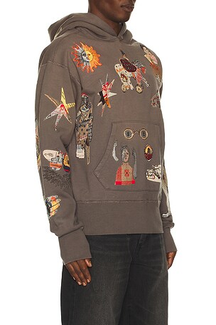 Samuel Zelig Collage Hoodie in Taupe