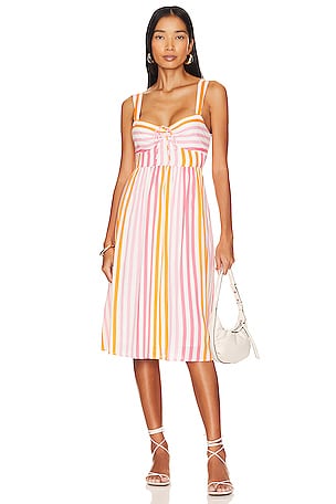 Dresses: Margaux Sequin Stripe Wrap Midi Dress