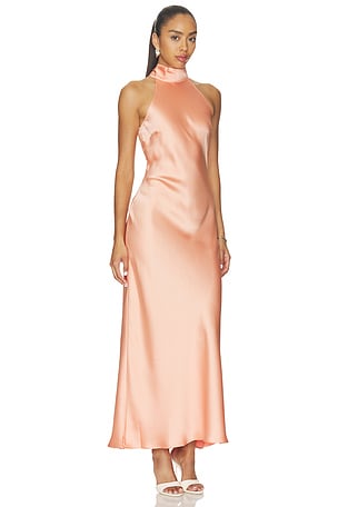 Steve Madden Maxi Halter Dress in Coral