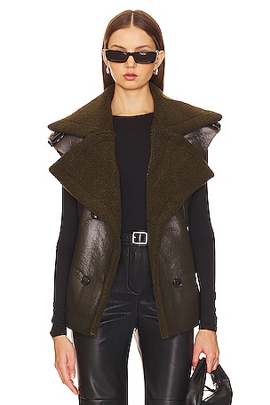 Fawn Faux Leather Vest Steve Madden