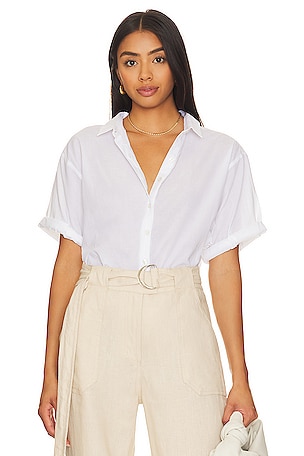 Knot Yours White Knot Front Short Sleeve Top