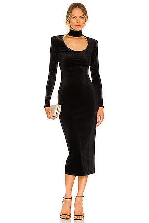 knee length dresses for ladies Long Sleeve Lace Wedding Dress with Pearl Choker Detail main image 1