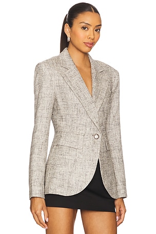 Smythe Seamed Blazer in Grey. Size 6. Also