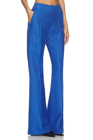 Smythe Wide Leg Pintuck Trouser in Blue