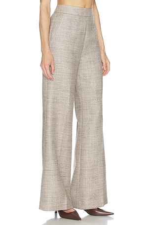 Smythe High Rise Wide Leg Pant in Taupe