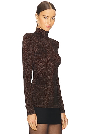 Smythe Shoulder Pad Turtleneck in Brown