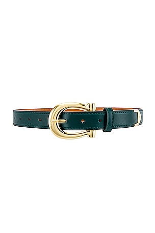 Sancia Camille Black Leather Gold Buckle Skinny Western Art Deco Sancia The Camille Belt in Black | REVOLVE main image 4