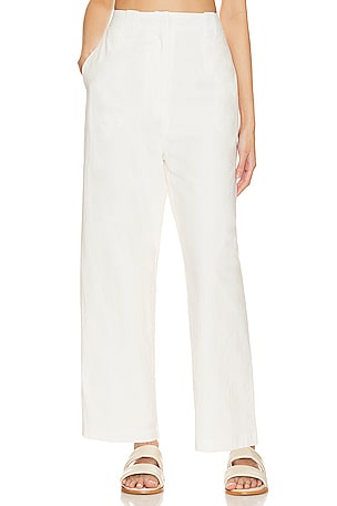 Irena High Waisted Tailored Pant, Cream, Pants