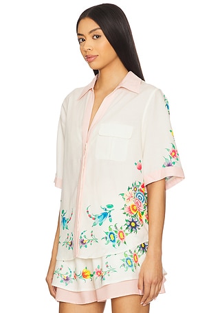 Sancia X Revolve Veleria Shirt in Ivory,Pink