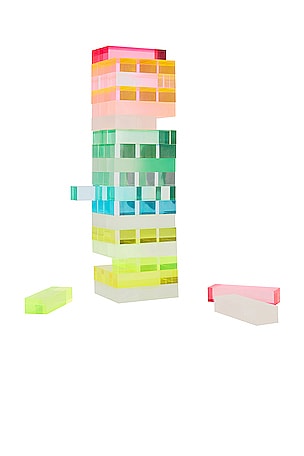 Sunnylife Ombre Lucite Jumbling Tower in Red