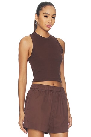 Sold Out NYC The Cropped Not So Basic Tank in Chocolate