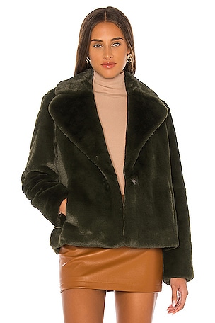 Soia Kyo Emanuela Faux Fur Coat in Matcha REVOLVE