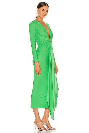 SOLACE London Lorena Midi Dress in Green