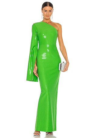 SOLACE London Valentina Maxi Dress in Bright Green | REVOLVE