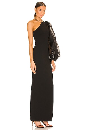 SOLACE London Hudson Maxi Dress in Black