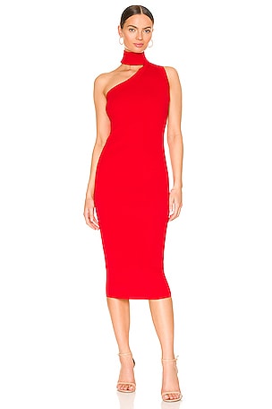 strapless open back dress Adora One-Shoulder Maxi Dress Red main image 1