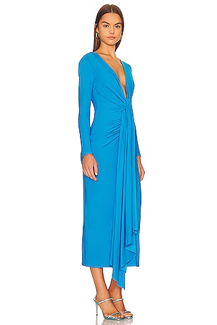 SOLACE London Lorena Midi Dress in Blue