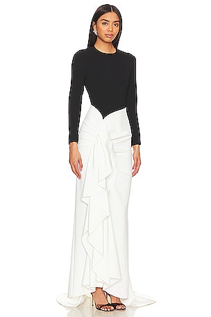 SOLACE London Nia Maxi Dress in Black,White