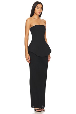 SOLACE London ROBE MAXI ARELLA en Noir