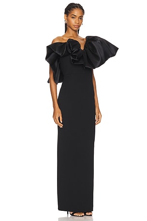 SOLACE London Cassia Maxi Dress in Black