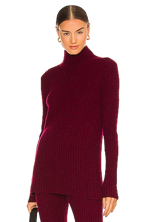 Something hotsell Navy Ribbed Turtleneck Burgundy Sweater Women Size Medium