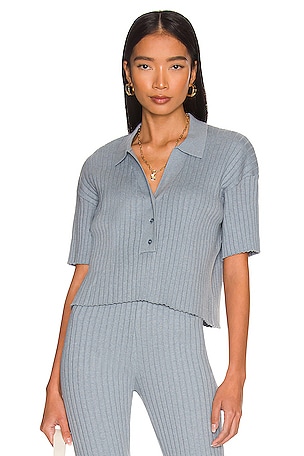Ribbed Short Sleeve Polo Something Navy