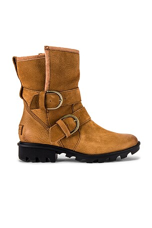 Sorel Phoenix Moto Cozy Bootie in Camel Brown REVOLVE