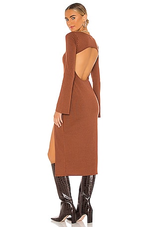 knee length dresses for ladies Rust Printed One Shoulder Pleated Midi Dress – AX Paris main image 1