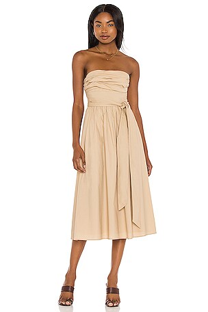 Song of Style Loki Midi Dress in Sand Beige | REVOLVE