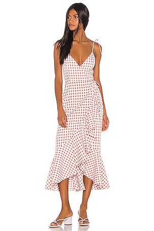 Song of Style Elsa Midi Dress in Taupe Gingham | REVOLVE Song of Style Elsa Midi Dress in Taupe Gingham | REVOLVE