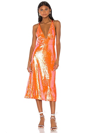 papaya midi dress Stella Jean Papaya Midi Dress | Red/Print | Size 38