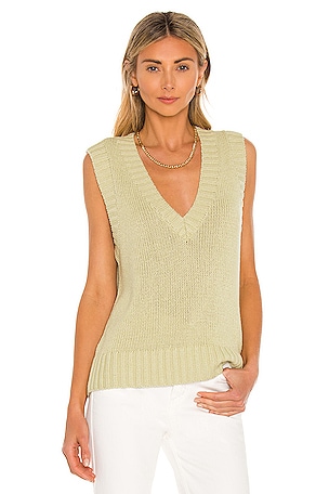 Song of Style Domino Knit Vest in Matcha Green | REVOLVE