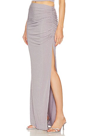 Song of Style Campbell Ruched Maxi Skirt in Grey