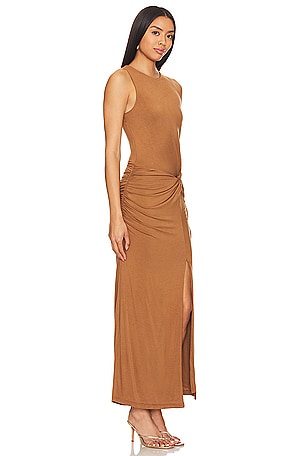 SOVERE Revelation Midi Dress in Brown