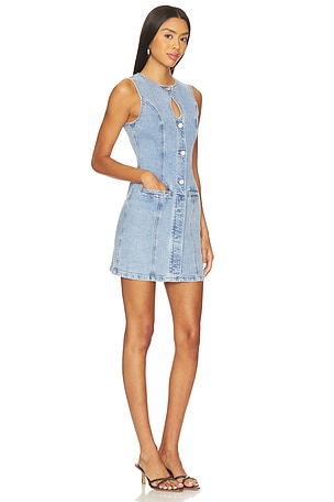 SOVERE Etch Denim Mini Dress in Denim-Light