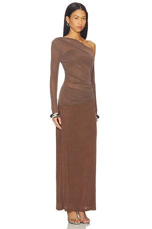 SOVERE Zeya Long Sleeve Dress in Brown