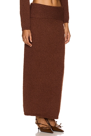 SOVERE Sanna Knit Skirt in Brown
