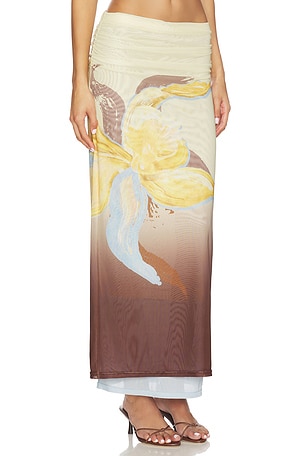 SOVERE Dahlia Skirt in Ivory,Brown