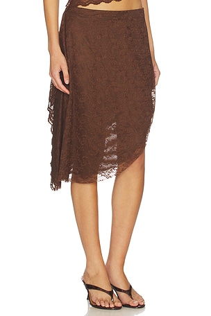 SOVERE Harper Skirt in Chocolate