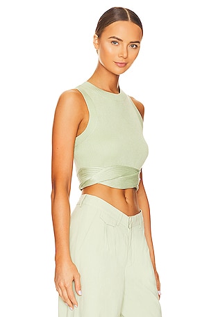 SOVERE Drift Knit Tank in Sage