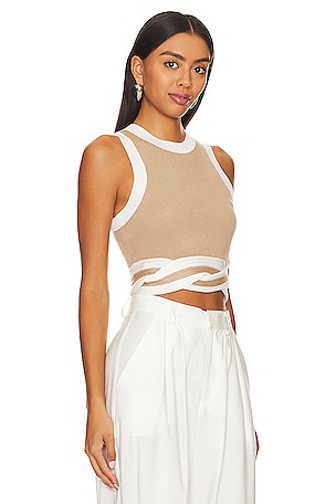 SOVERE Contrast Drift Tank in Cream. Size XL. Also