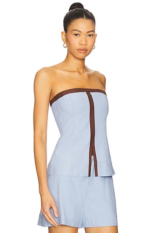 SOVERE Refine Bodice Top in Baby Blue. Size XS. Also