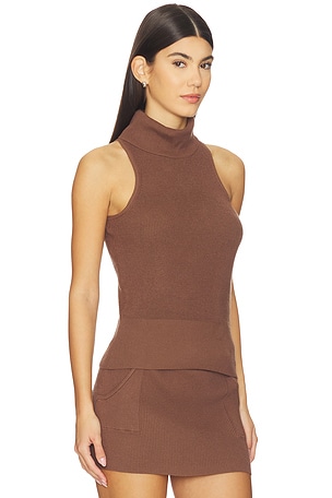 SOVERE Elsa Knit Top in Brown. Size XL. Also