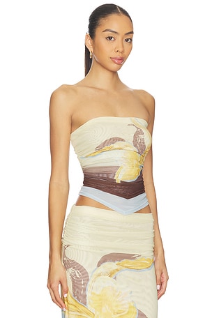 SOVERE Dahlia Top in Ivory,Brown